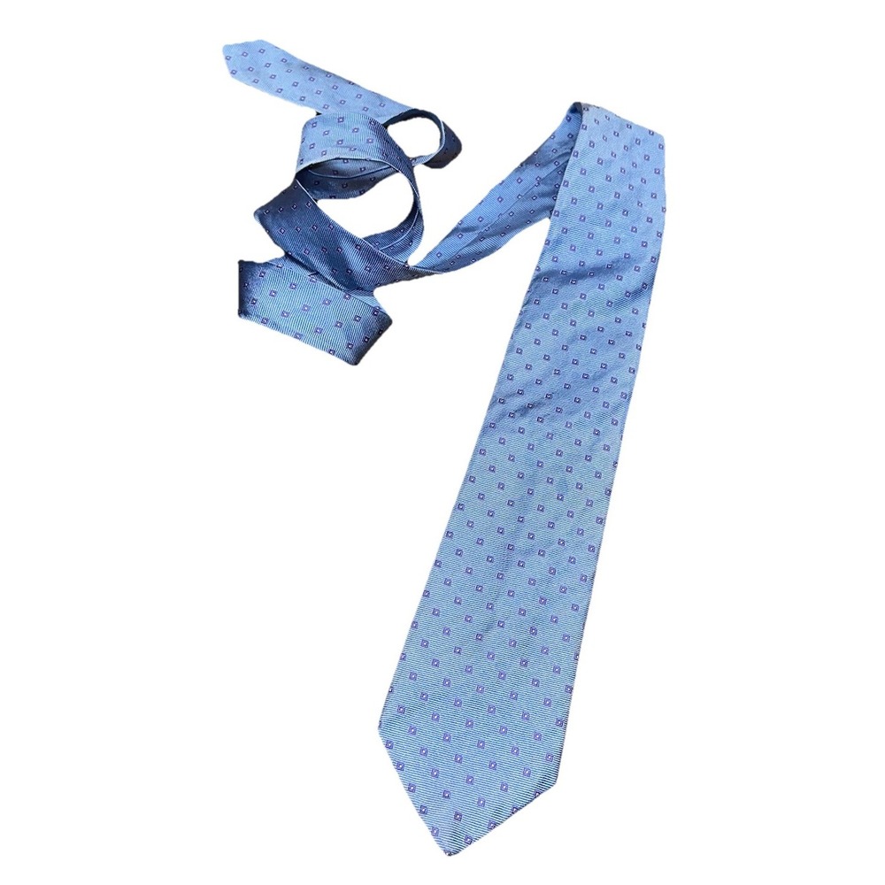 Brooks Brothers 346 Light Blue Diamond Tie 100% Silk Men's Necktie 58"